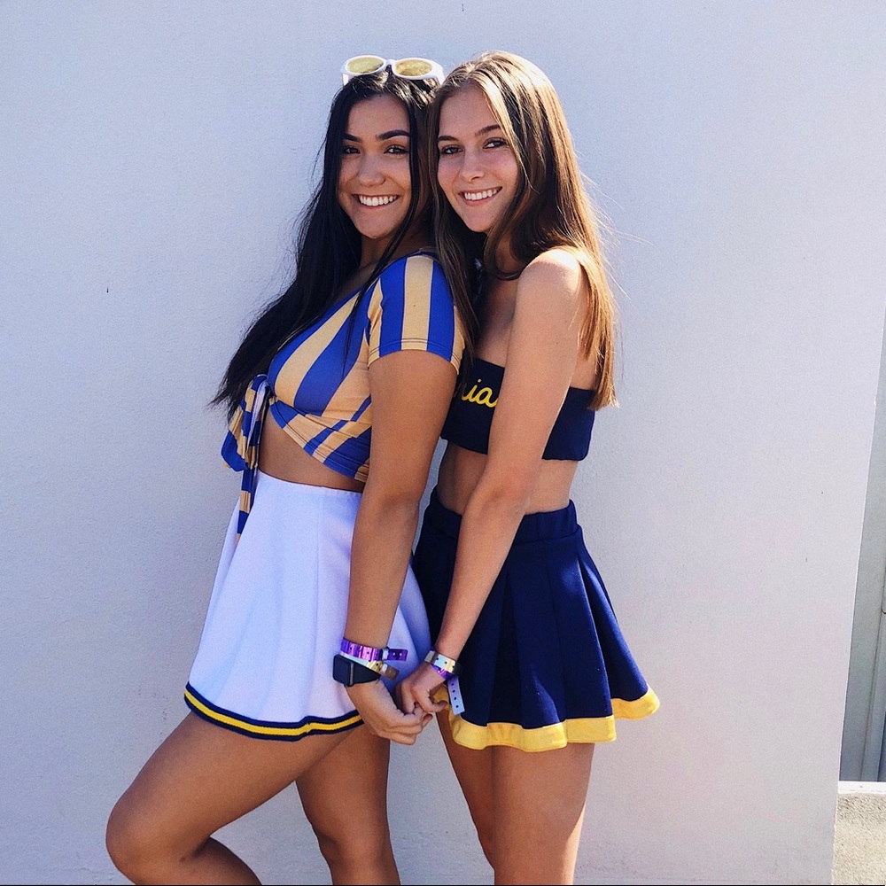 BLUE AND YELLOW GAME DAY CHEER SKIRT